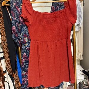 Chic Red Women's Blouse